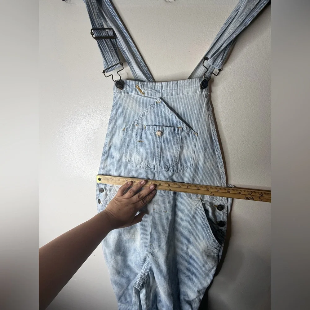 Faherty Mechanic Stripe Denim Overalls - Picture 6 of 6
